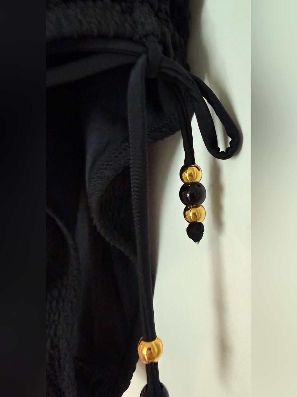 NWT CUPSHE Black High Neck One Piece Textured Swimsuit w/ Adornments Medium - Picture 10 of 14